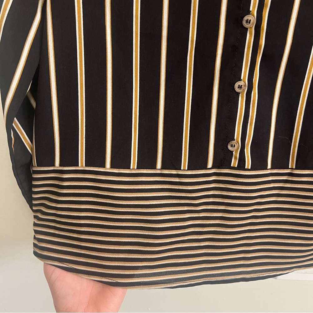 Women’s Striped Button-Down Work Top Office Business Careerwear Career Spring - Picture 3 of 7